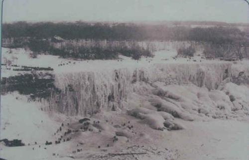 Frozen Niagara - A picture of Niagara falls frozen in 1936.
