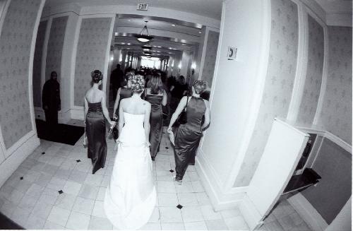 With bridesmaids - Getting ready to get married