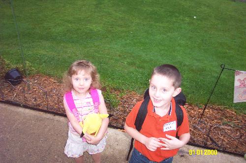 First Day of School - This was my son's first day of kindergarten and my daughter's first day of preschool.