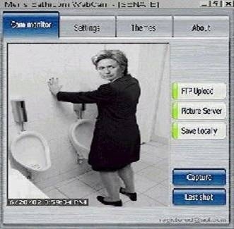 Hmmm..... Makes you wonder - Hillary Clinton standing to pee.