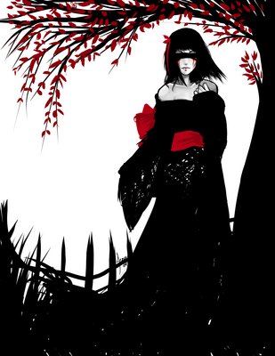 dark - black white red