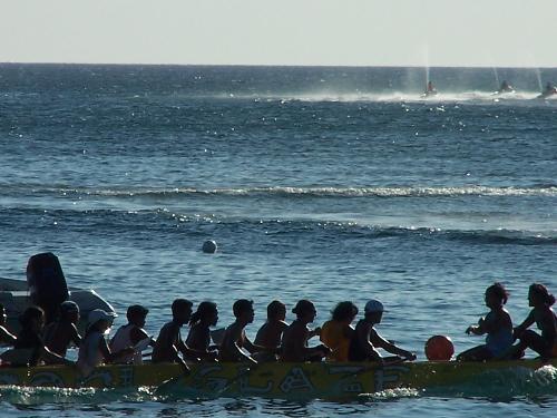 boracay summer scene 1 - the philippine dragonboat team practicing along the beach of boracay