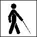 a blind person using a walking stick.............. - a blind person using a walking stick..........................