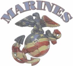 Flag - I love this picture of the Marine logo in Red, White & Blue.