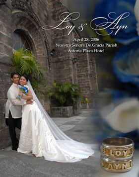 my wedding pic - taken at the side of Nuestra Señora de Gracia Parish