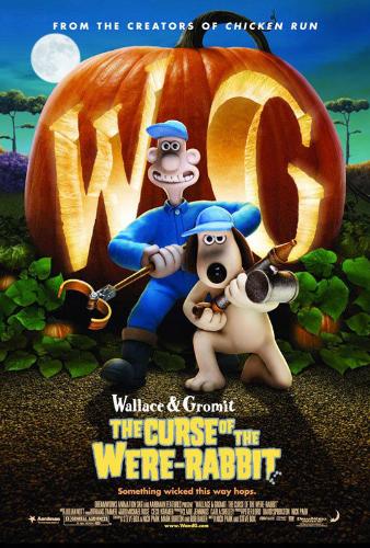 Wallace & Gromit - Movie poster for their 'Curse of The Were-Rabbit' film.  'Something wicked this way hops'
