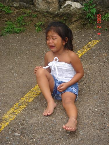 children cry when/because... - children cry because they didn't get what they want.