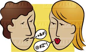 debating - man and woman debating