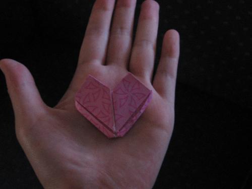 Origami Heart that I made.... :) - I can fold lots of stuff by using origami paper!