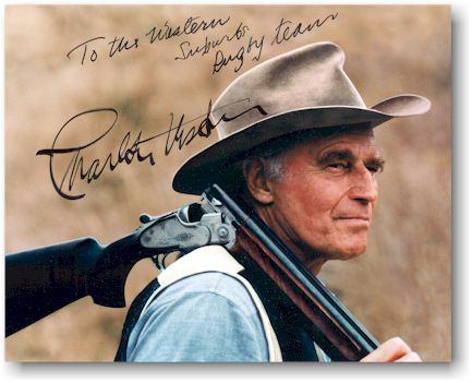 A cool pic of him from the movie 'Arena' - Never seen it, but Heston is a great American.