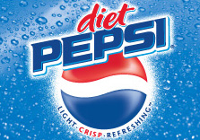 Diet Pepsi - One of the most popular diet soft drinks; crisp taste, no calories and no rank after taste.