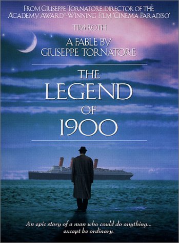 the legend of 1900 - He's a man so brave, that he can play the imaginary piano when exploded with the ship he was born, lived and died in. Yet he's a man so scared, that he cannot face the infinite city life we are living everyday. He's a man so intelligent, that he can play the piano as if he has four arms (or I'd rather say, he has God's arms). Yet he's a man so stupid, that he chose to gone with the wind while he's other choice could be marrying a beautiful woman and having a child. He's a man so perceptive, that he could use his music language to describe exactly others' feelings. Yet he's a man so insensitive that he'd rather disappear after a gentle kiss on his beloved while she's asleep than unburden himself and tell her 'ILU'.   But one thing is for sure: this man is a real artist--pianist. Only a man like him can dance with the piano in a terrifying storm. Only a man like him can give up the first two bouts of a duel, and beat the competitor entirely, convincingly, potently in the last bout. Only a man like him... can have such a beautiful story to tell...