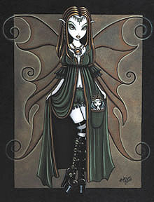 dark gothic fairy - dark, black gothic appearing fairy