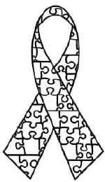 autism ribbon - autism awareness ribbon, black and white