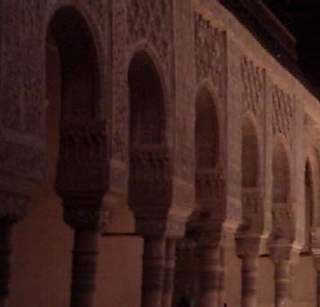 Alhambra, Granada, Spain - Columns in the beautiful Alhambra in Granada, Spain.