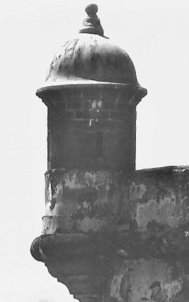 Travel Puerto Rico - This is a picture of 'The Devil's Tower' in San Juan Puerto Rico. This picture is at Ft. El Morro right by the ocean. The used to be a working fort back when the country was being fought over between the Spaniards and the British. Now, it's a National Historial Site. Beside this fort, is San Cristobal, another fort used in the wars. All together, the people of the city of San Juan build a wall all around the city to protect it. Today, all of the wall that stands are the outer walls of the forts.