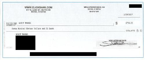 A copy of my first paycheck from my website. - Here is proof of payment from the website I am working with.This is for my first week of work. Email me at wyattchaz@myway.com if you would like to sign up for this program and make this much as well.