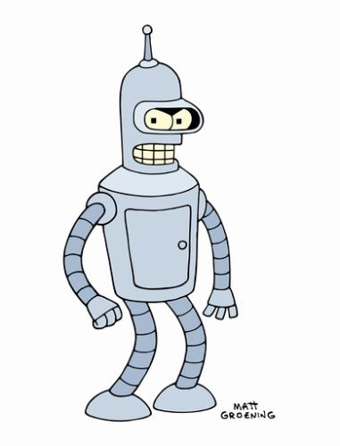 Bender - He's my favourite character from a real funny series, Futurama. He has that sense of humour, he is so mean and arrogant and a liar...yet he's good on the inside. I like bender!!