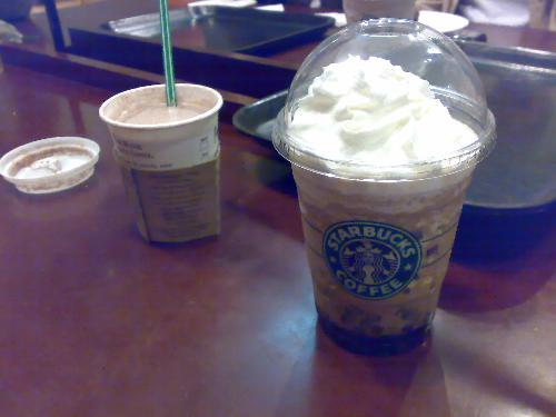 Starbucks Coffee Jelly and Chocolate Moccha - Grande sized Coffee Jelly and short sized Chocolate Moccha