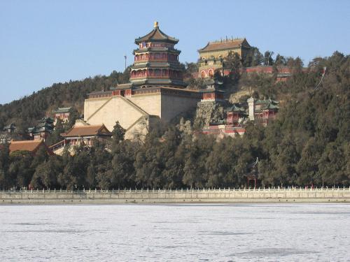 the summer palace (yiheyuan) - this is one of beautiful historical site in beijing, you guys can see the lake is frozen, and im standing, running, sliding and taking picture on it!;)