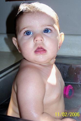 Bath  - Another one of my favorites. Julia loves her baths.