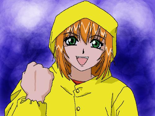 Excel in the rain by Rekkusu - This is Excel from Excel Saga. I done this in photoshop