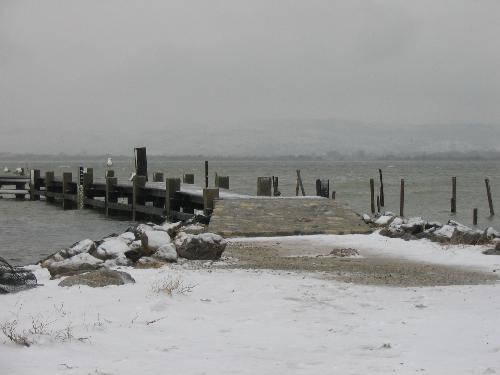 beach covers with snow  - Bages: a very beautiful village near I live