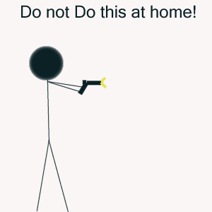 guy shoting a gun DON'T DO THIS AT HOME - LOL funny huh