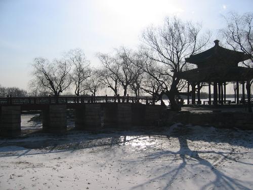 nice view - My favorite place in Beijing, China, The Summer Palace (Yiheyuan). What make it more cool is the snow,it's freeze the lake!