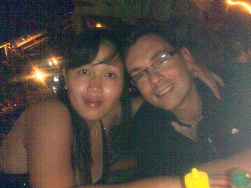 Nightlife in Boracay Philippines - Just recently went there for vacation --- and here's a photo of me and my hubby checking out the nightlife after the kids were asleep.