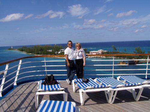 Our first cruise together - This is a picture from the first cruise my husband and I took togther. I had been on a few before we met, but it was so much better being there with him. It was only a 3 day, one stop cruise, but it was great!! Can't wait to do it again!!