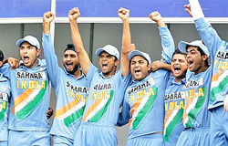 indian team is here - Team India Cheering a win but what if they loose a match that was within the winning range