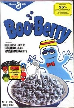 Boo-Berry Cereal - Made by General Mills, it&#039;s one of the most popular blueblerry flavored cereals on the market.