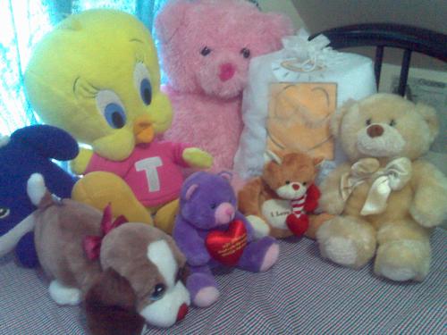 my stuff toys - these are my bunch of stuff toys, i used to play and sleep with them and i love them all!