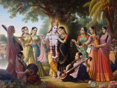 Krishna with Radha n Gopis - rasleela
