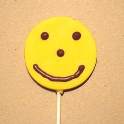 Smiley Face - a smiley face chocolate lollipop