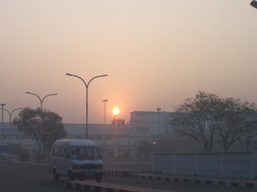 The view from Calcutta airport at dawn - This was one of the last memories I have when going to the airport in Calcutta to return home to London in December 2005.