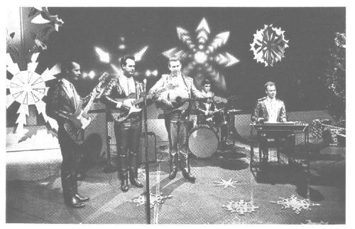 Buck Owens and the Buckaroos - old photo of country singer Buck Owens and the Buckaroos.