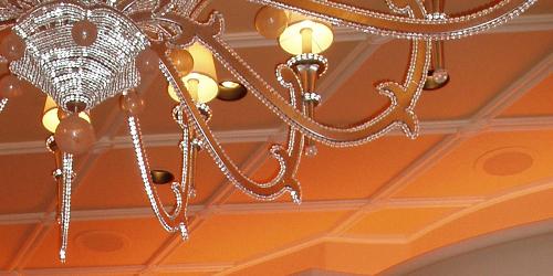 Chandelier - Cropped view of a beaded chandelier