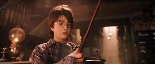 Harry with wand - Feather wand