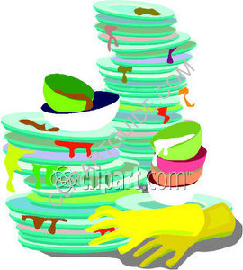 dirt dishes - dirt dishes clip art. A rubber glove and soap.