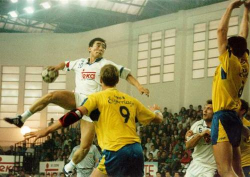 Handball - picture of a sport that is huge in most Europe....it requires both strength and skills, and i hope it gets more popular also in other parts of the world.