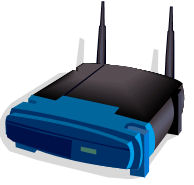 Wireless - Clip art of a wireless router