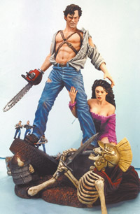 Army of Darkness Diorama - One of the many statues from the Army of Darkness film. There are mini Ash figures, the chainsaw and a deadite leader in the scene, well done but expensive.