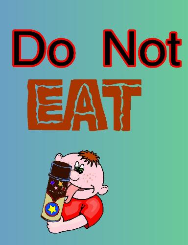 Do Not Eat!! - Picture of a boy licking a aresol can.