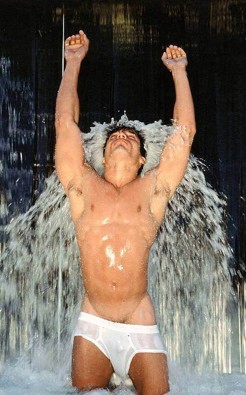 Holy Hello! - Sexy man by a fountain