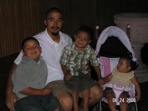 my family - this is my husband, my two boys, and my daughter!