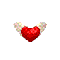 my heart - red heart with flopping wings