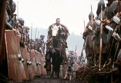 Gladiator - Roman general Maximus is honored by roman legions under his command as he rides into battle against germania