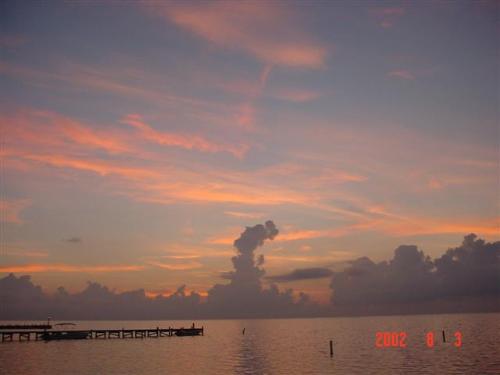 Suset in Belize - Sunset as seen from the island of Ambergris Caye,Belize